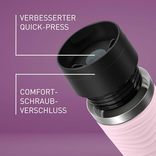 Detalle 2 de Emsa N20227 Travel Mug Wave Isolierbecher, 0,5 Liter, Edelstahl, Pastellrosa