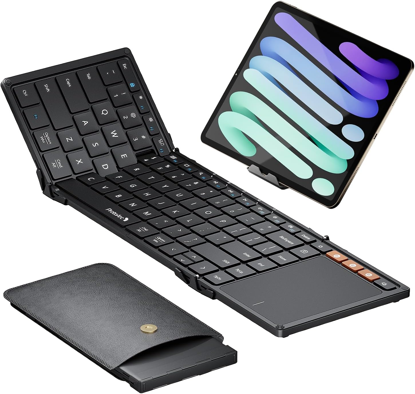 Detalle de ProtoArc XK01 TP Foldable Keyboard with Touchpad, 88 Keys, Bluetooth 5.1