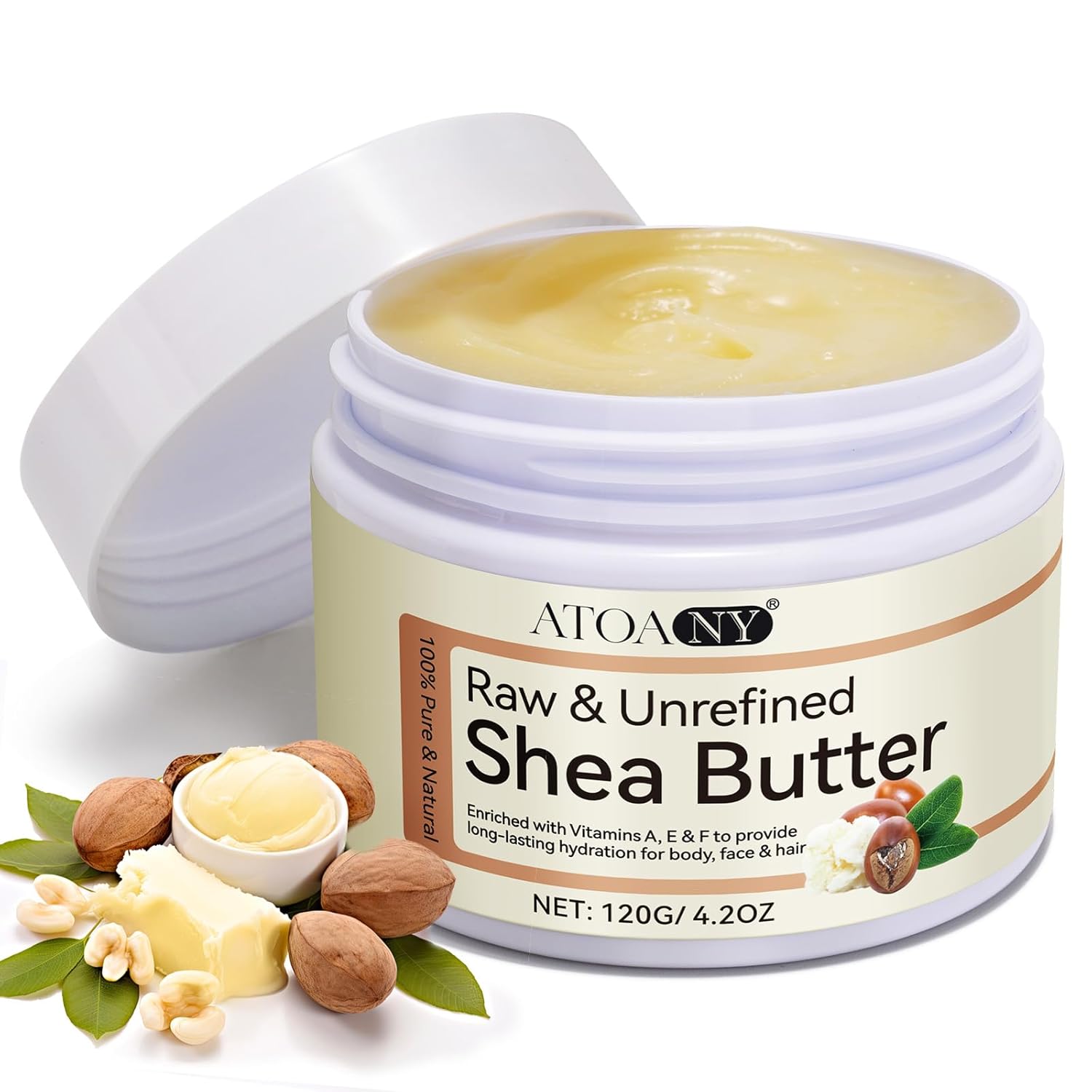 Detalle de Organic Shea Butter – rohe unraffinierte Sheabutter mit Vitaminen A, D, E und F