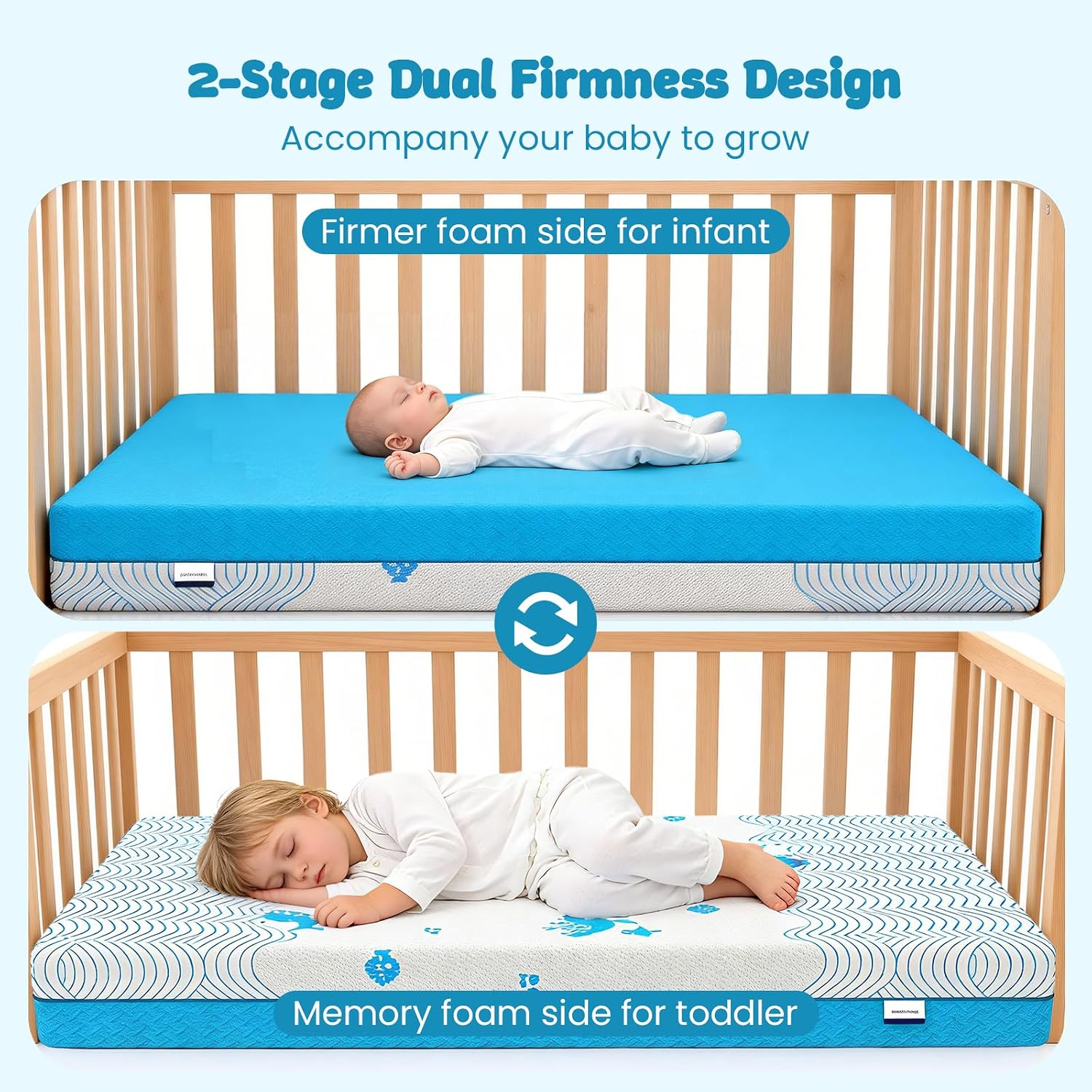 Thumbnail 3 de JOYMISS JM02 Dual-Sided Memory Foam Crib & Toddler Mattress, 5-Inch