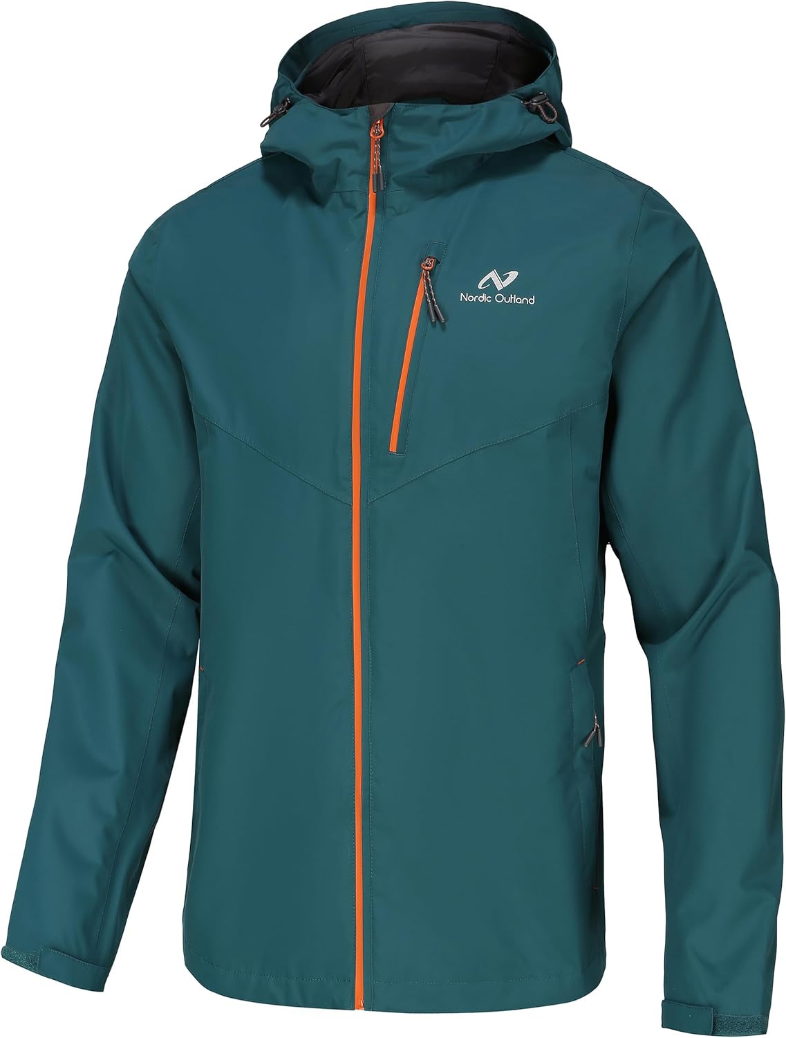 Detalle de Nordic Outland Mens Lightweight Hooded Waterproof Rain Jacket – Breathable Raincoat for Outdoor Hiking