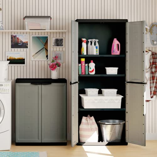 Detalle de Keter Armadio Jolly Basso: 1 Ripiano Regolabile, Grigio/Nero, 68x39x85H cm
