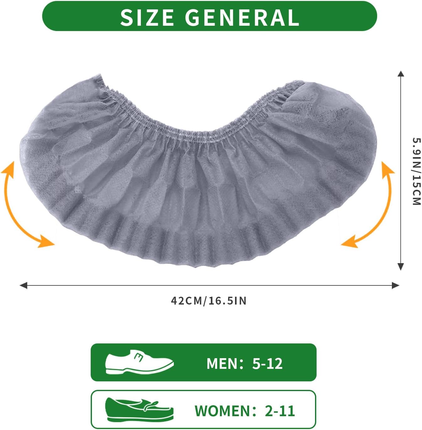 Detalle de PUPILLEMON Disposable Non-Woven Shoe Covers (50/100/200 pack) – Breathable, Non-Slip, Fits up to UK Men Size 12