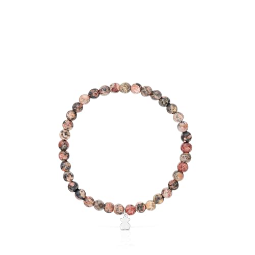 Detalle de TOUS Pulsera Elástica Marrón con Motivo de Oso en Plata de Primera Ley para Mujer – 16,5 cm (Colección Basics)