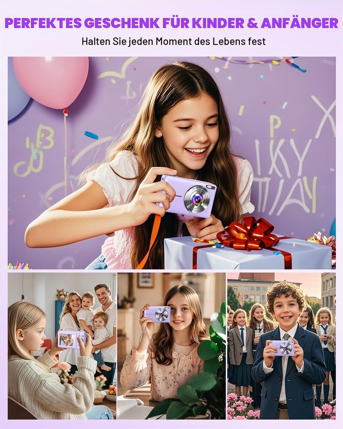 Thumbnail 6 de Digitalkamera 1080P 44MP Fotoapparat von Zostuic – kompakte Vlogging-Kamera für Kinder, Teenager und Anfänger