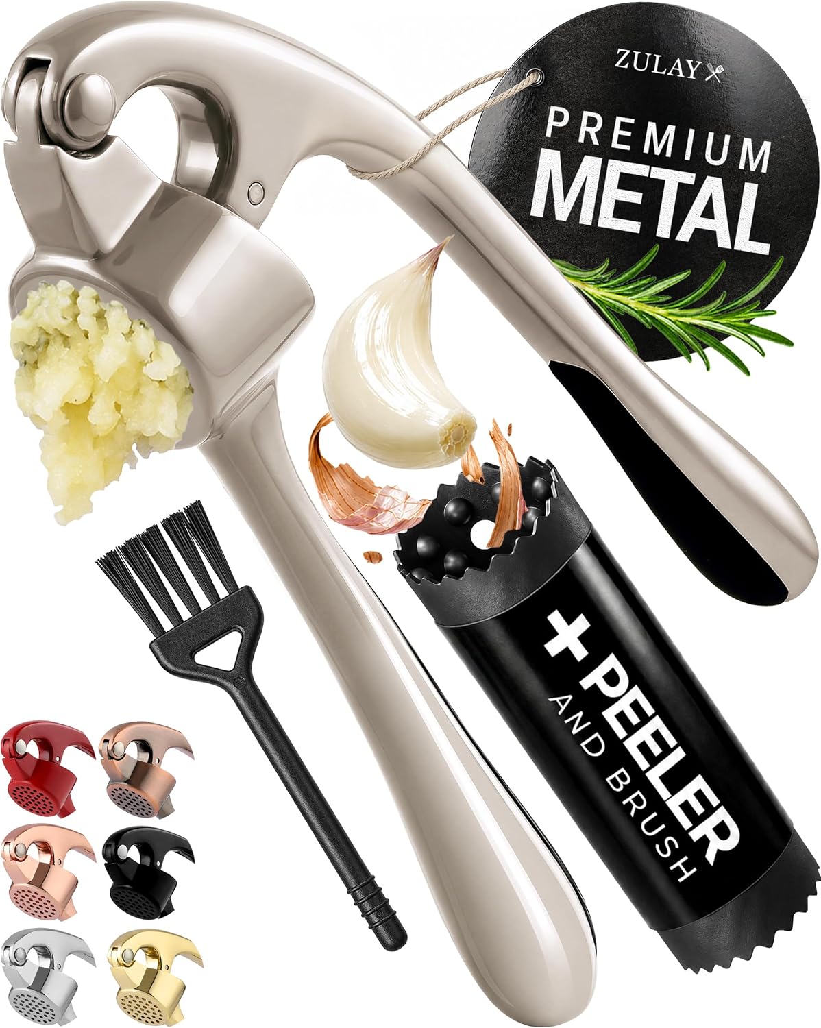 Detalle de Zulay Kitchen Garlic Press Set 🧄