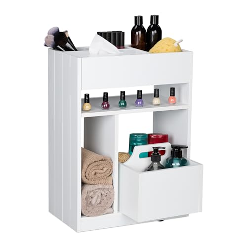 Detalle de Relaxdays Carrito auxiliar estrecho 55x38,5x23 cm para especias y cosméticos
