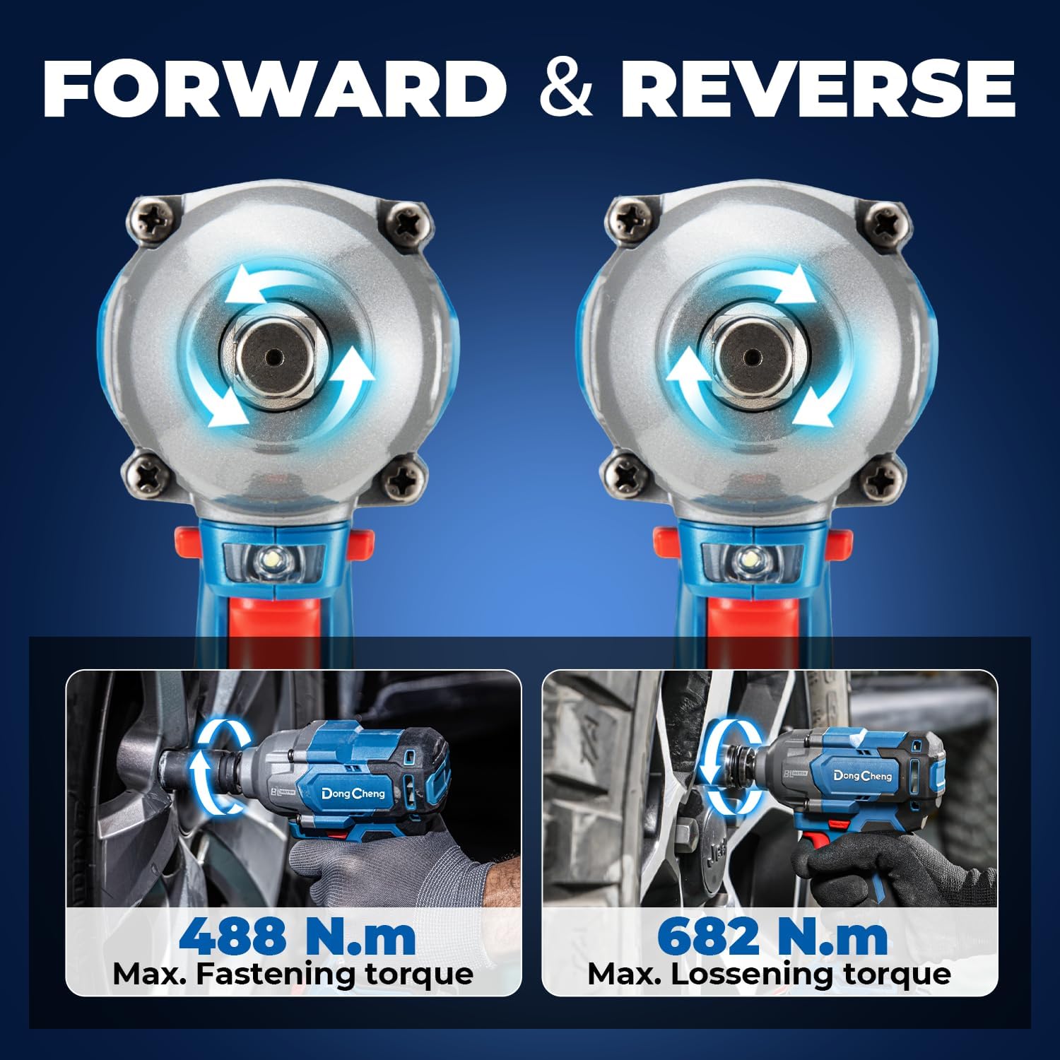 Thumbnail 5 de Dong Cheng 20V Brushless Impact Wrench (Max 488Nm / 360 ft-lbs) with 3-Speed Control – 1/2 inch Kit