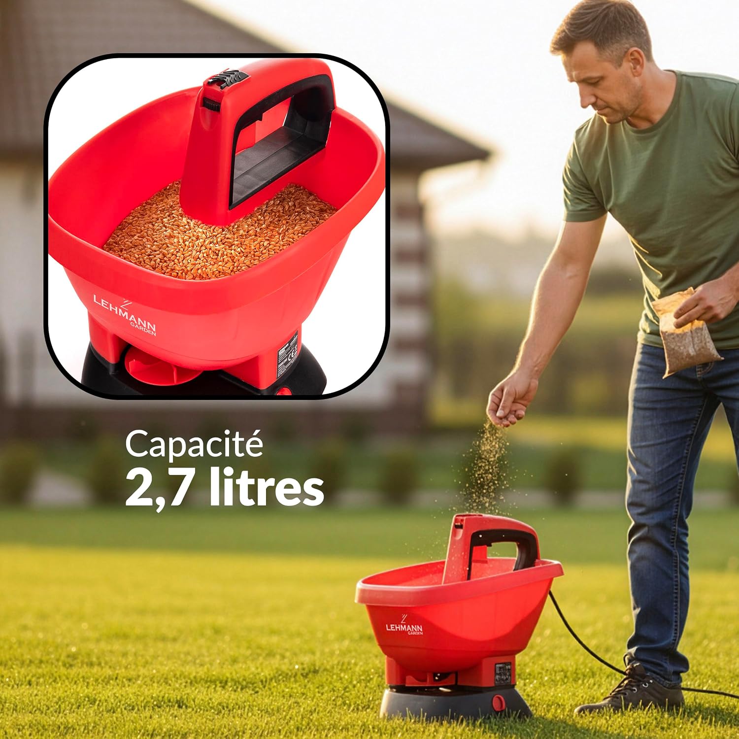 Detalle de LEHMANN TERRA LGARS-2706 handstrooier op batterijen, 2,7 l