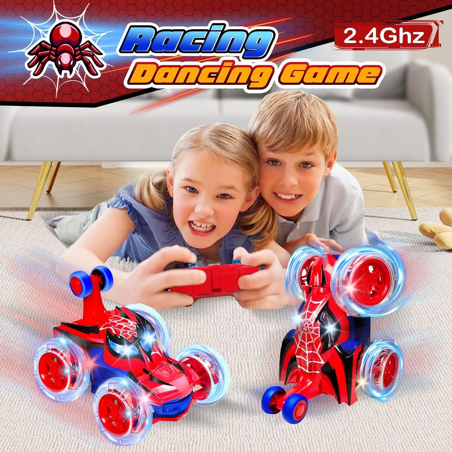 Detalle de Logth CF24020 Spider RC Stunt Crawler with 360° Flips and LED Lights