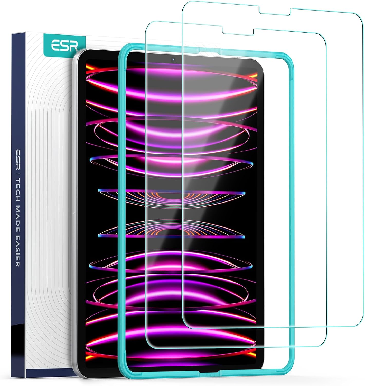 Detalle de ESR 2-Pack Tempered Glass Screen Protector for iPad Pro 12.9-inch (2022/2021/2020/2018)