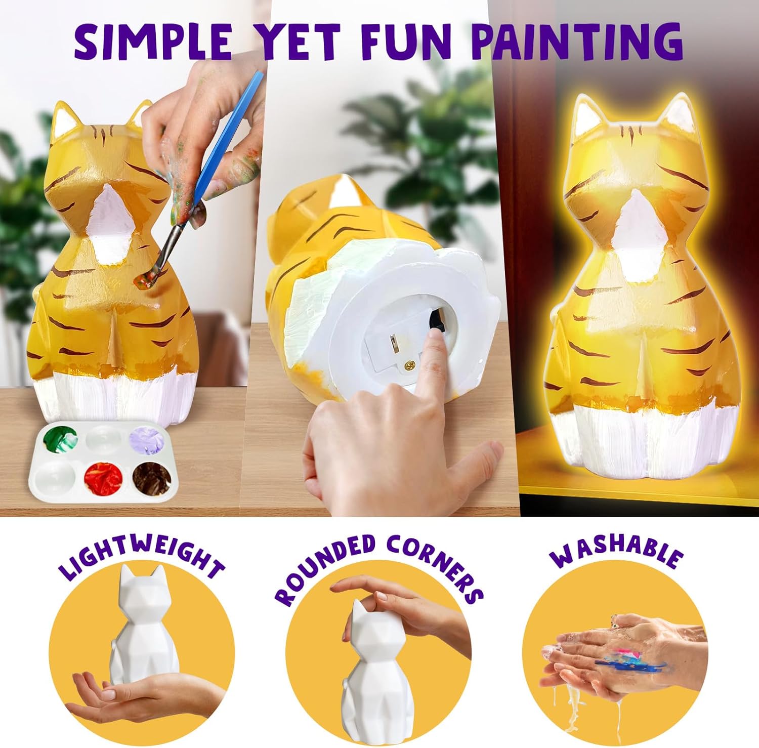 Thumbnail 3 de Goodyking Paint Your Own Cat Lamp Kit for Kids 🎨🪄