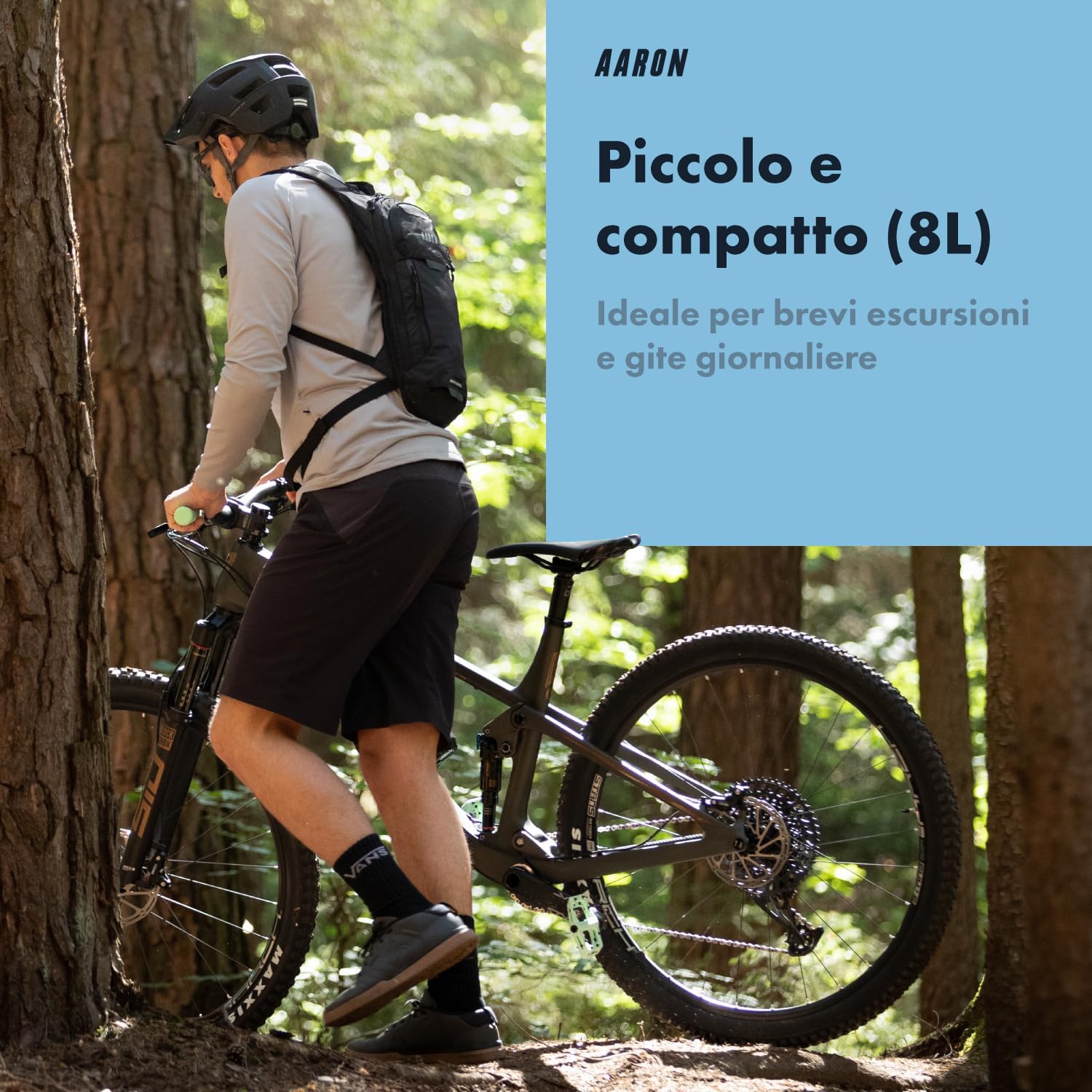 Thumbnail 1 de Zaino AARON da bici e trekking da 8/25 L, impermeabile con copri-zaino antipioggia