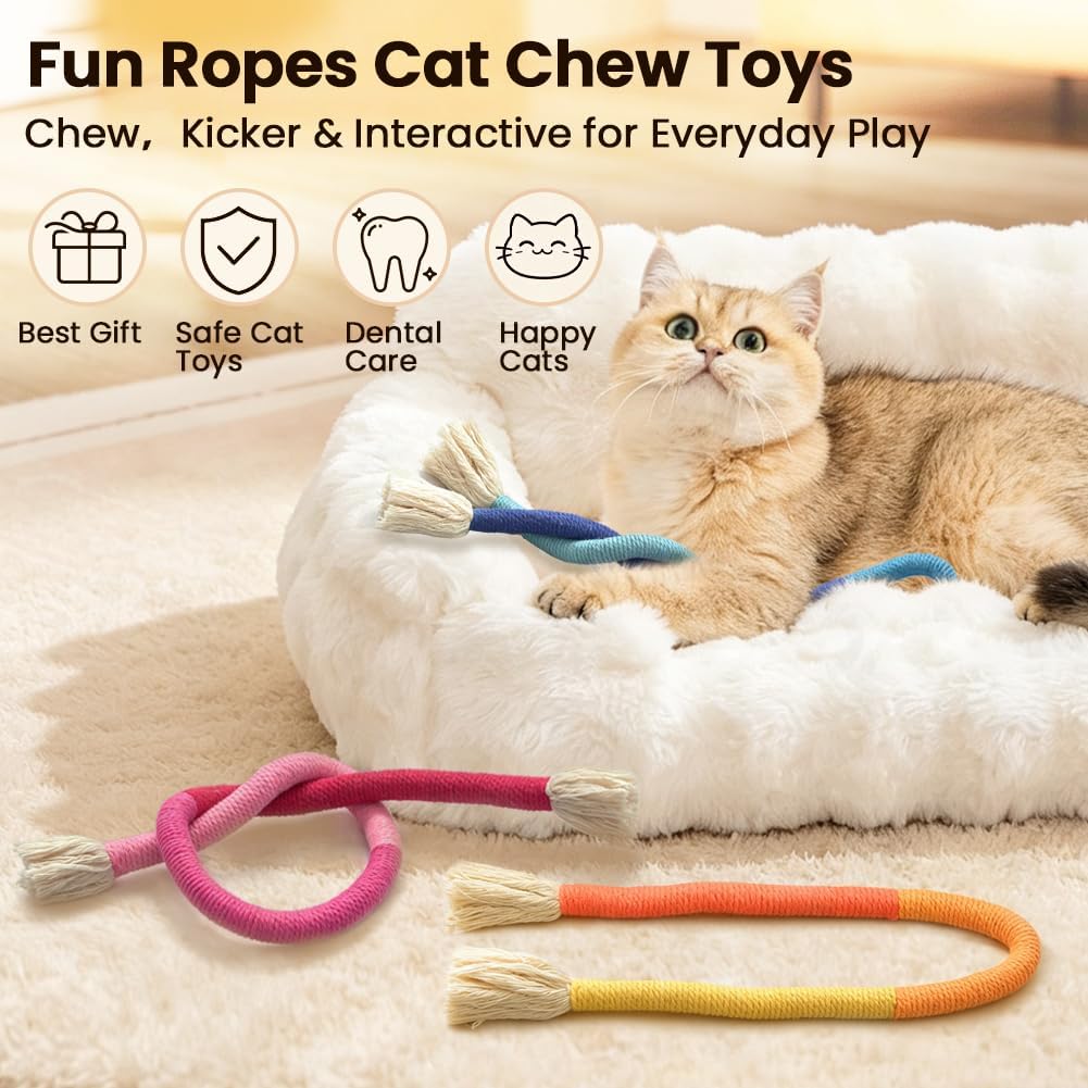 Detalle 2 de Retro Shaw Cat String Toys Cat Chew Ropes, 3-Pack with Catnip, 23.6-Inch