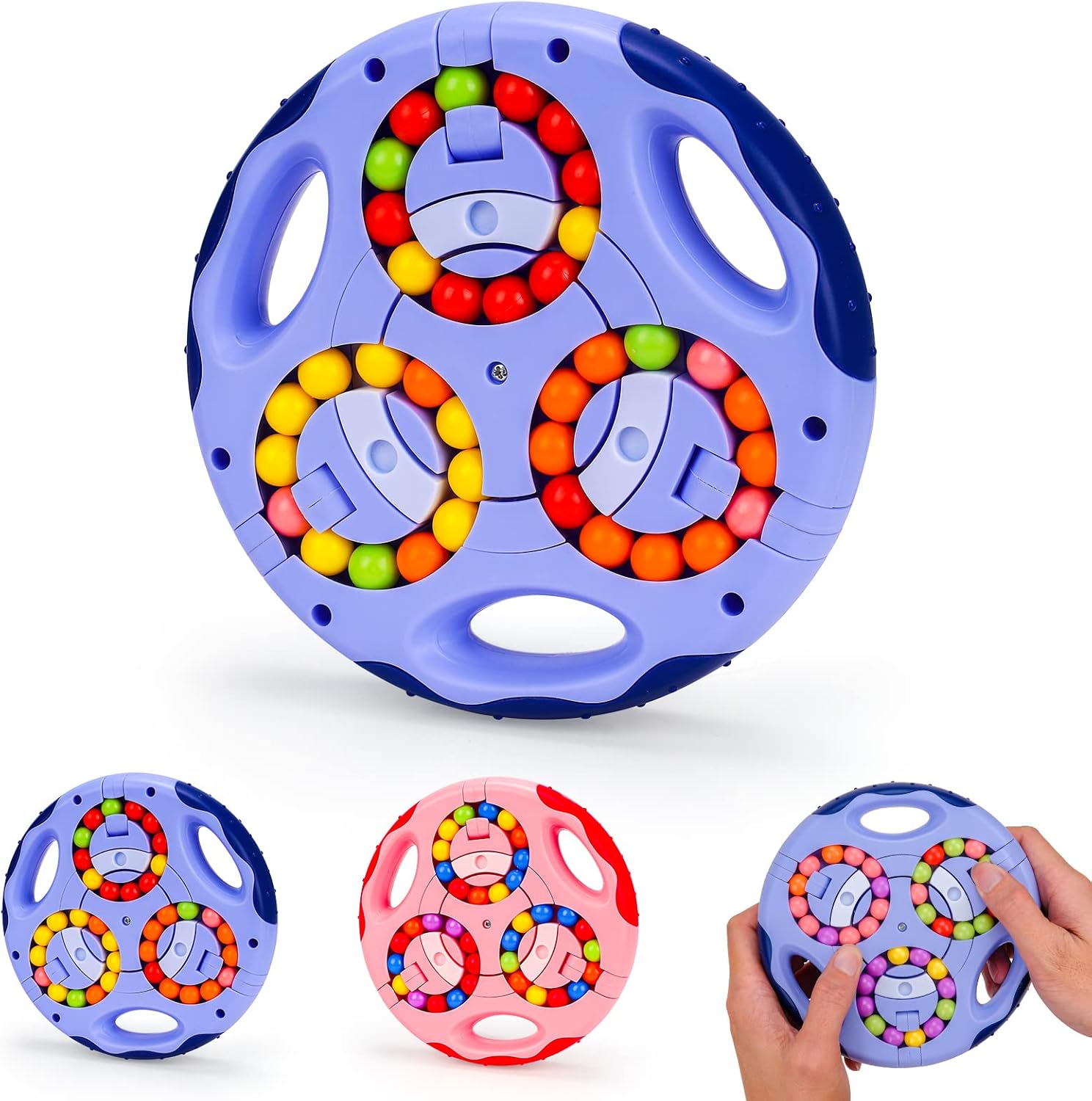 Detalle de Kiss Baby Spielzeug Junge – obrotowa kostka logiczna Magic Bean, 72 koraliki