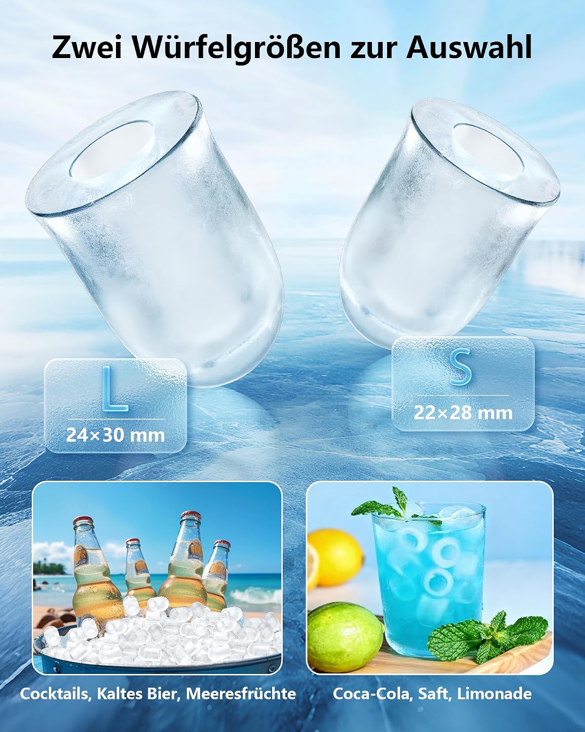 Thumbnail 3 de Eiswürfelmaschine Klein Ice Maker Machine – Tragbarer, kompakter Eiswürfelbereiter für Zuhause, Camping und Party