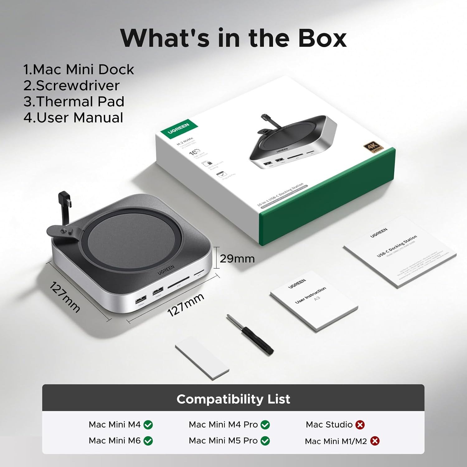 Thumbnail 6 de UGREEN Mac mini Dock & Stand with NVMe SSD Enclosure, 11-in-1, 10Gbps