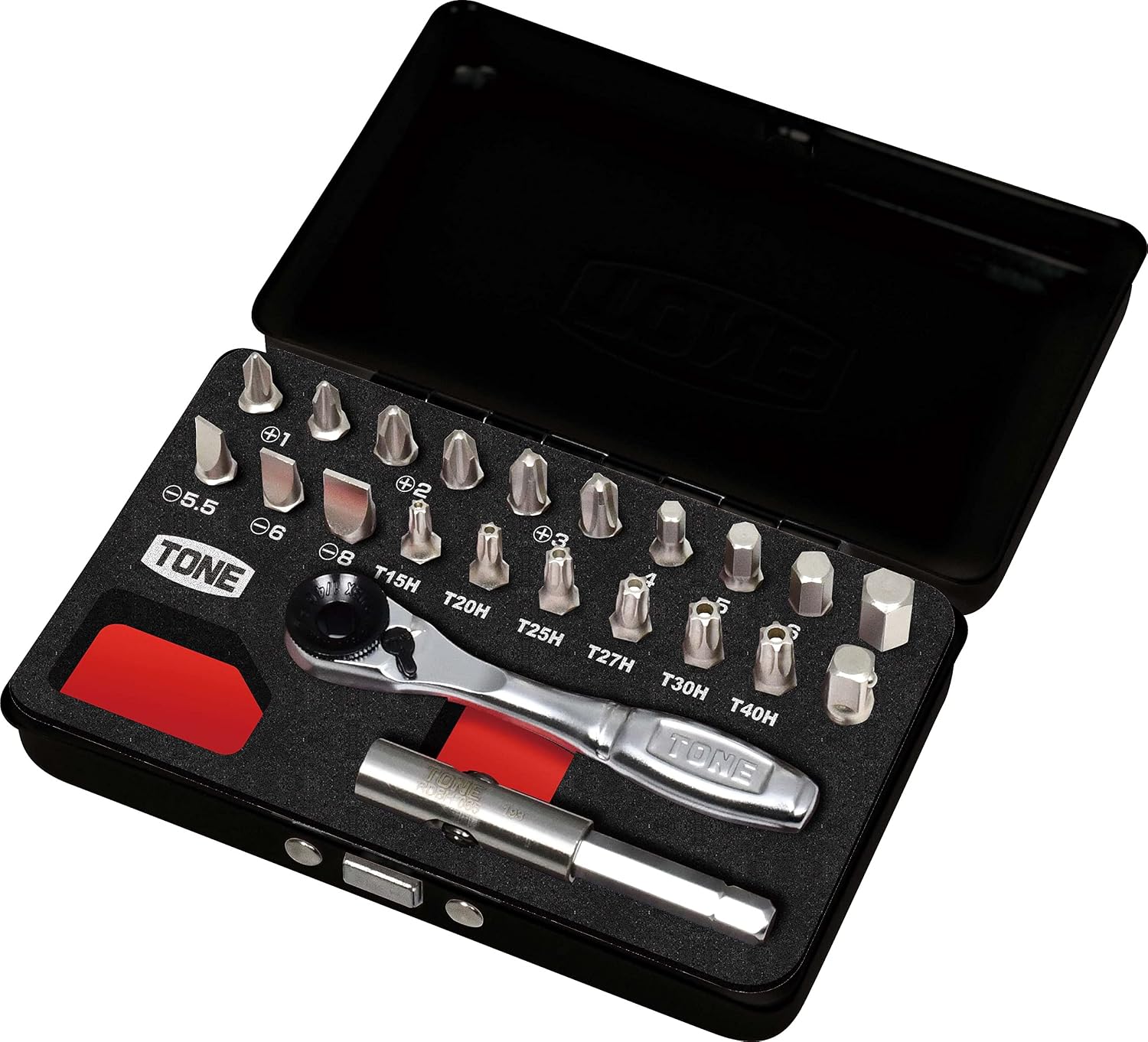 Detalle de トネ(TONE) BRS20MBK ビットラチェットセット 22点 ブラック・メタルケース仕様