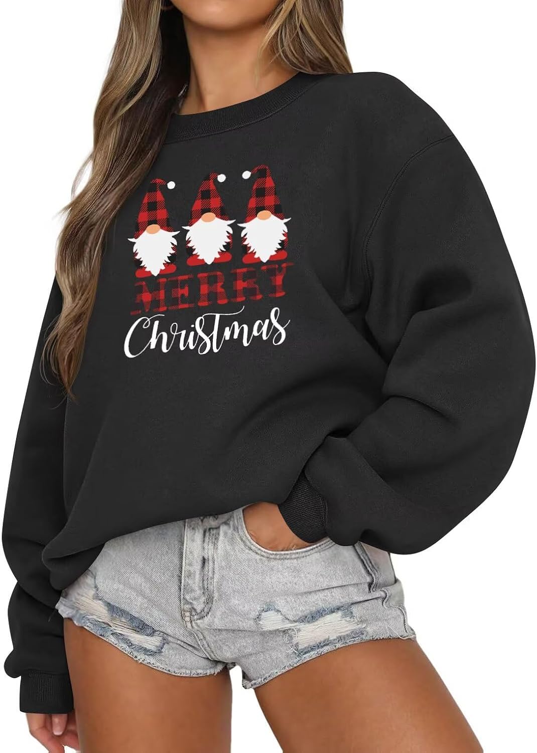 Detalle de LACOZY Women's Oversized Long Sleeve Sweatshirt — Casual Crewneck Pullover