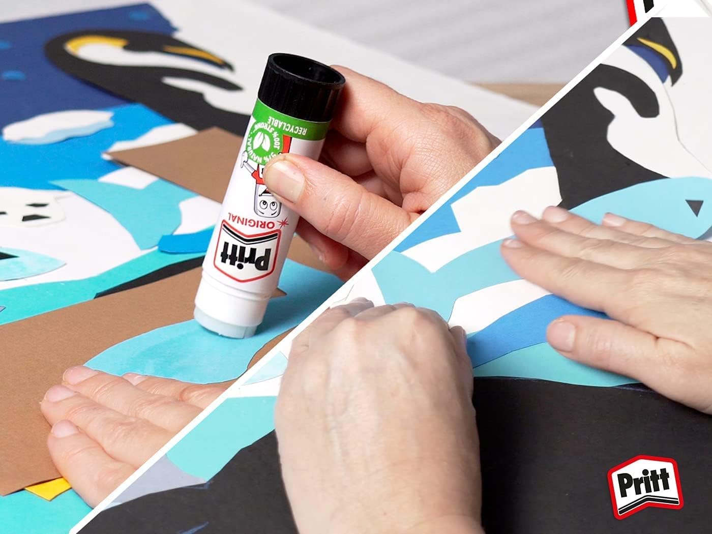 Detalle de Pritt Glue Stick 43g (Pack of 5) – Safe & Child-Friendly Craft Glue for Arts & Crafts