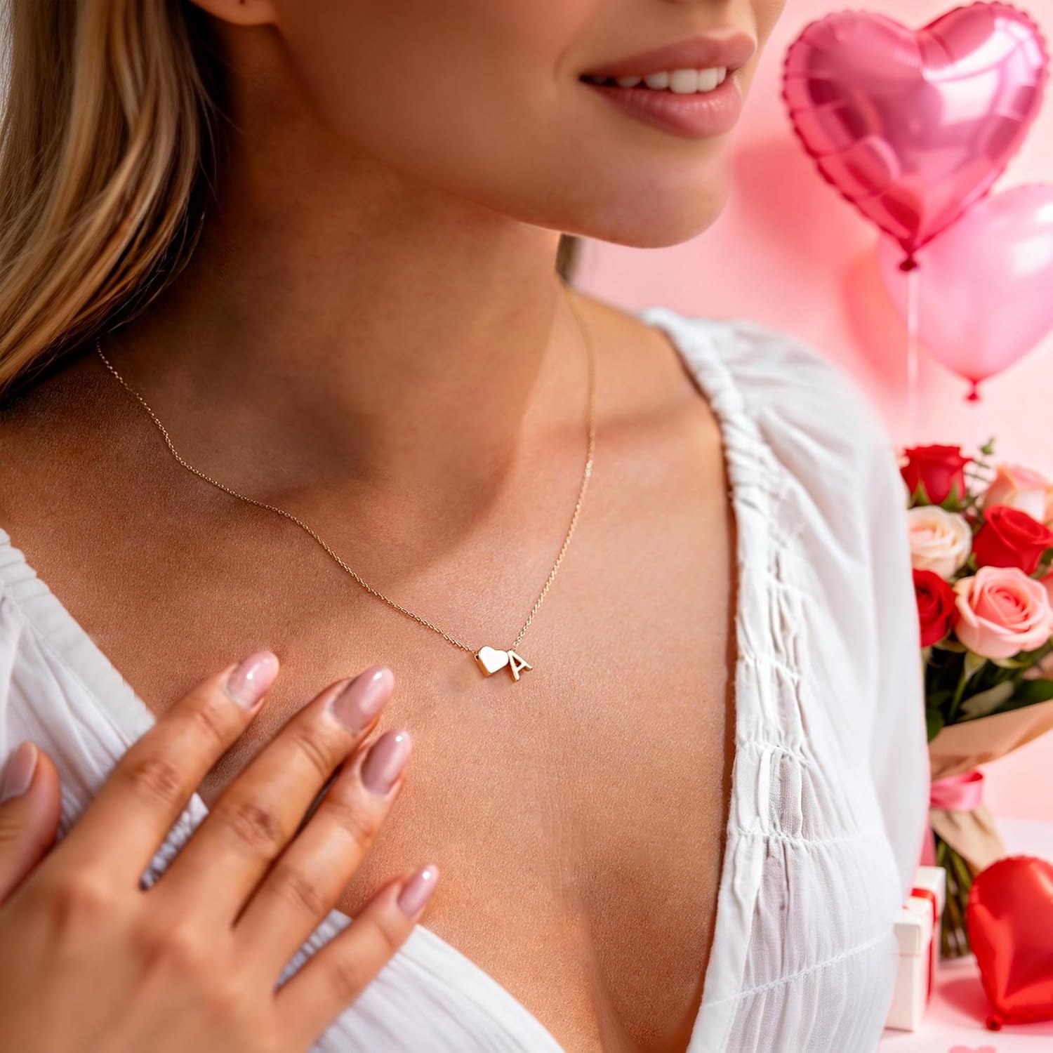 Thumbnail 1 de Turandoss Heart Initial Necklace 16"