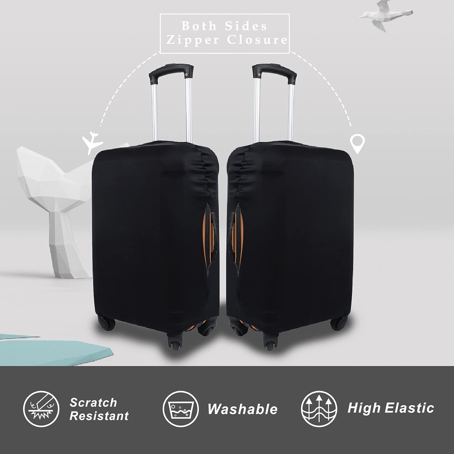 Detalle 2 de Explore Land Travel Luggage Cover Suitcase Protector (fits 18–32 inch luggage)