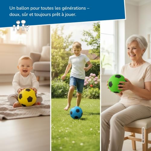 Thumbnail 4 de alldoro Balle en Mousse Bleue Ø 20 cm – Ballon de Foot Souple pour Enfants