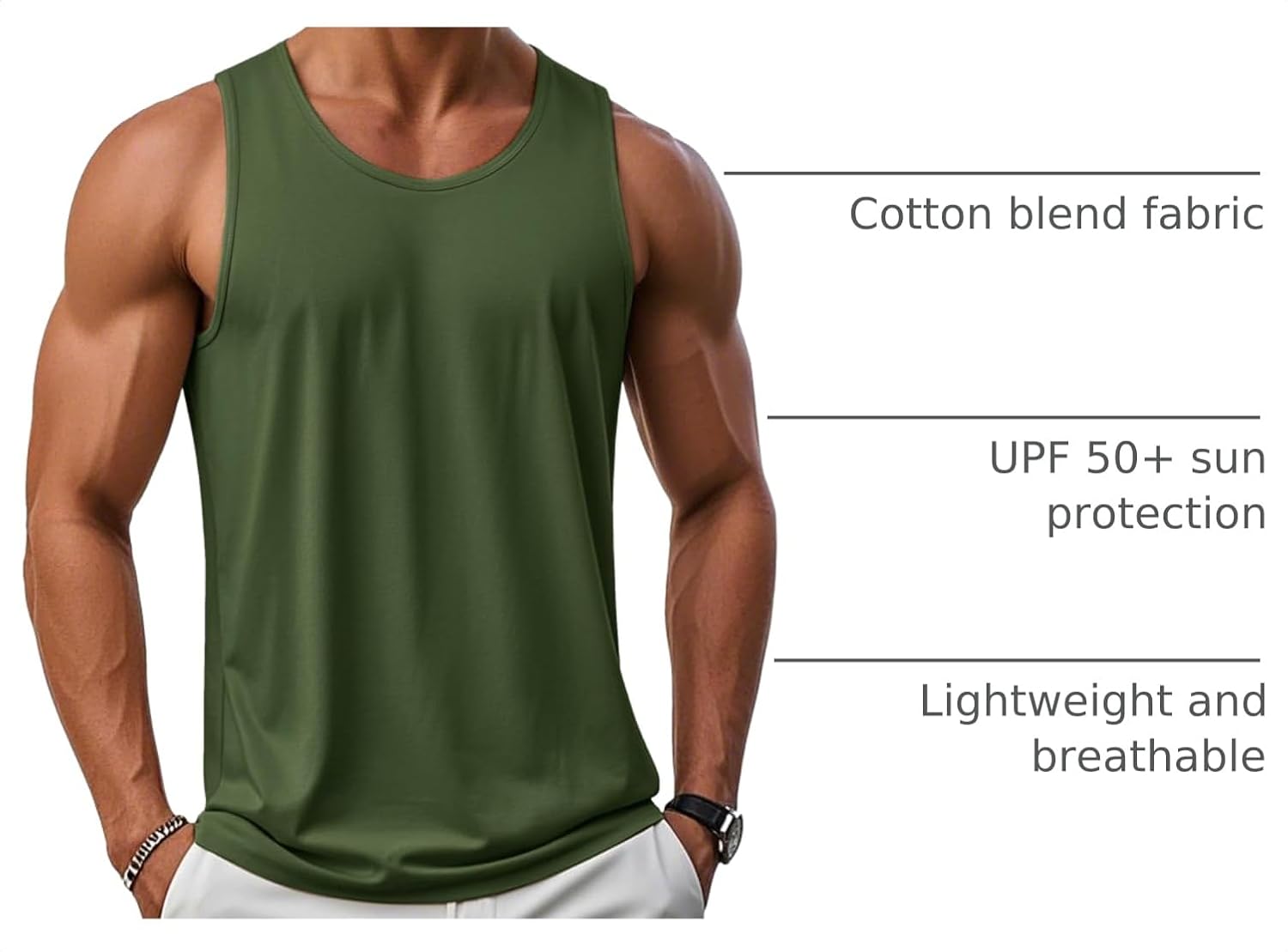 Detalle 2 de MAGCOMSEN Men's Tank Top Cotton Blend