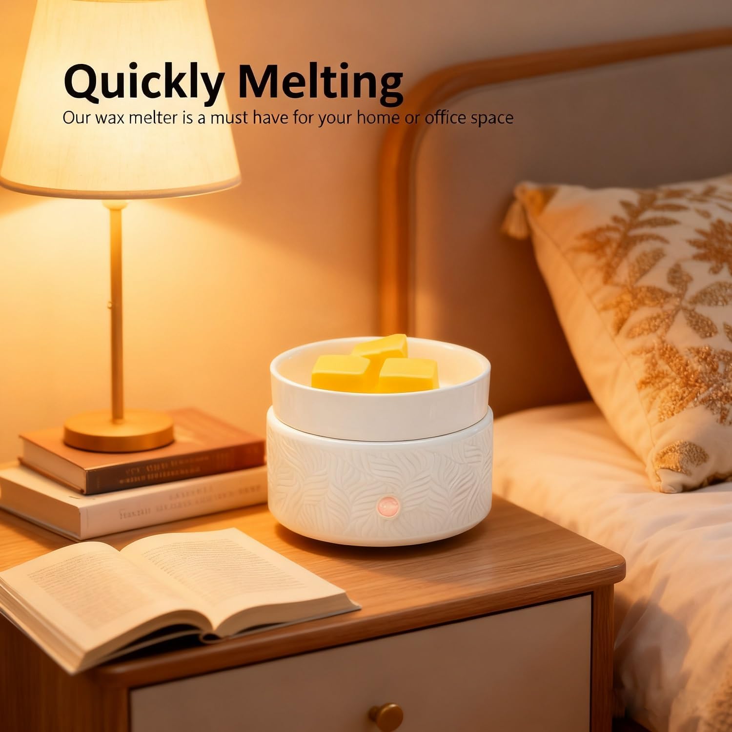 Thumbnail 1 de Dialan’s Electric Wax Melts Candle Burner 3-in-1 Ceramic Wax Warmer (Embossed Leaves)