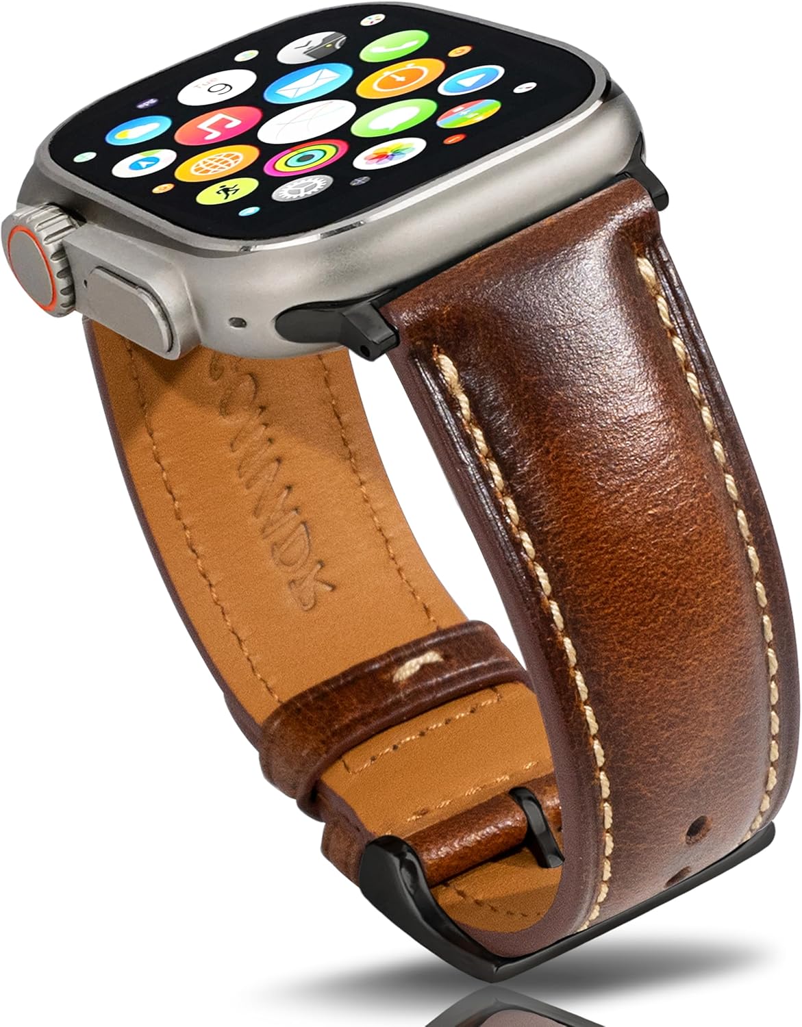 Thumbnail 6 de Gomvadr Vintage Leather Band for Apple Watch: Oil Wax-Tanned Leather, 38–49mm (UK Fit)
