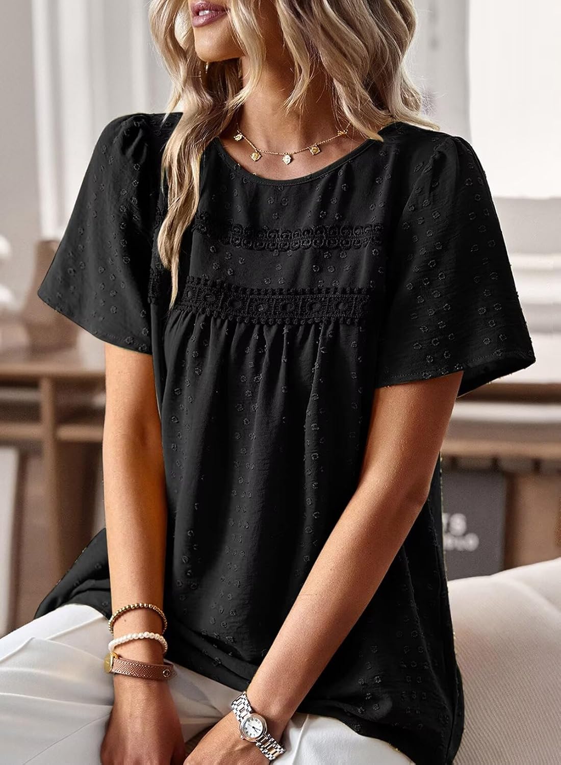 Detalle de Falechay Boho Crochet Lace Blouse for Women