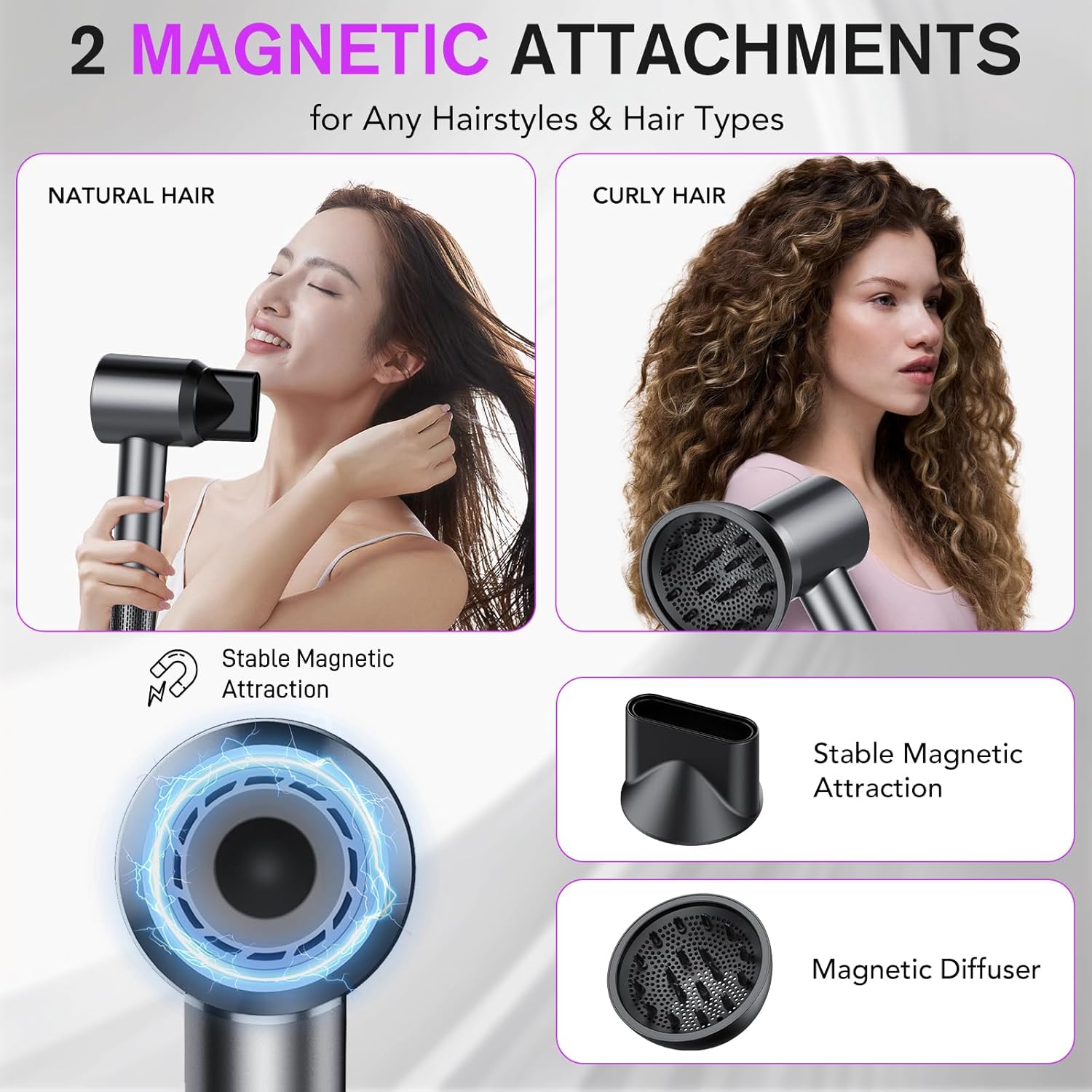 Thumbnail 4 de aowoka Hair Dryer (160,000 RPM) Ionic High-Speed Blow Dryer with Diffuser, Low Noise & Dual NTC Temperature Control