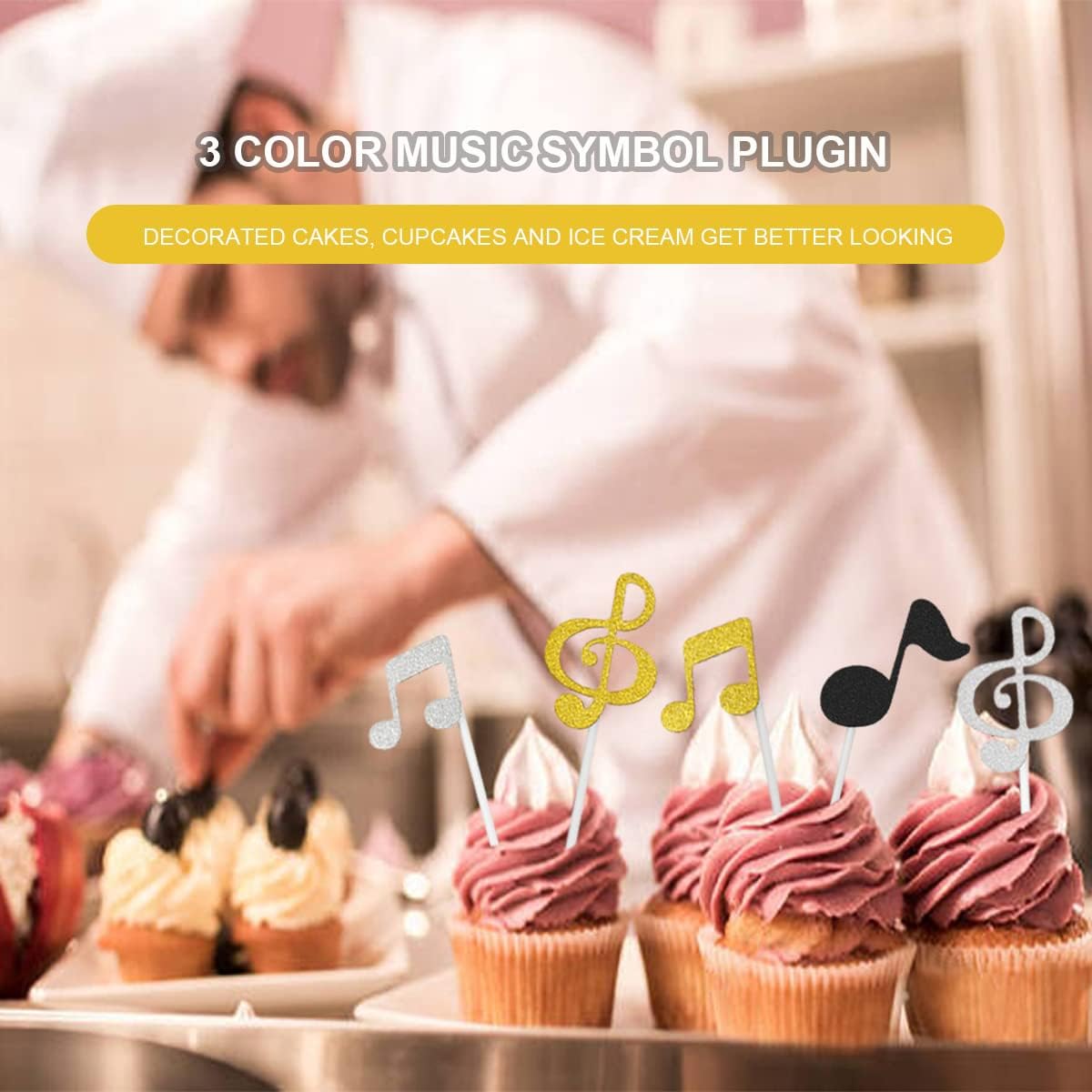 Thumbnail 5 de DOERDO DD Music Cupcake Toppers, 18-Piece Set in Three Colors