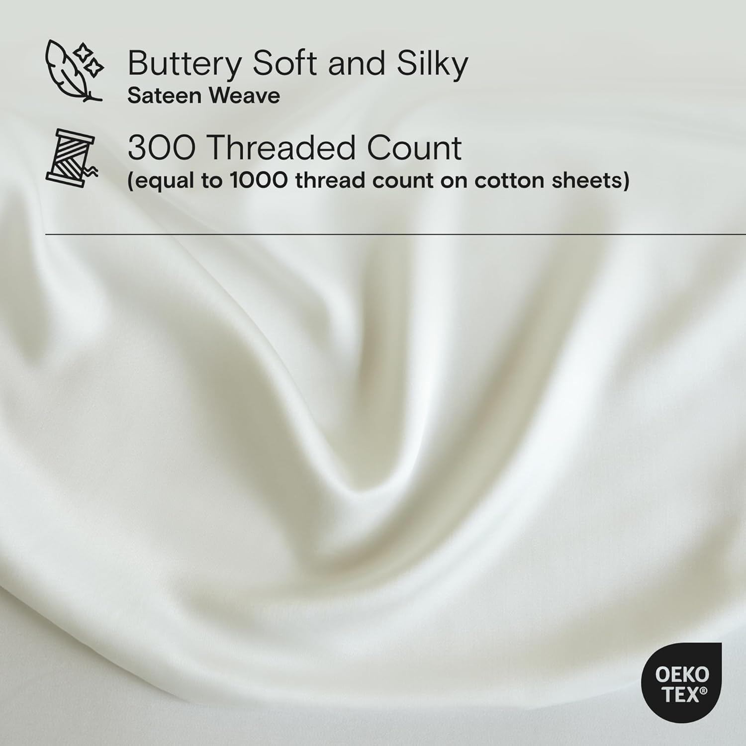 Detalle de DOZ Viscose from Bamboo Duvet Cover Set (1 Duvet Cover + 2 Pillowcases) — King/Cal King, Ivory
