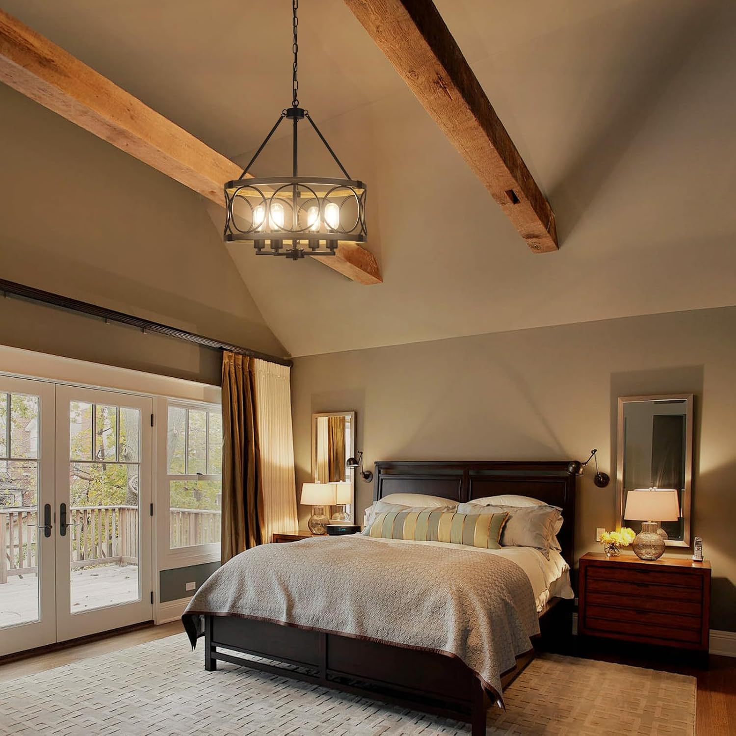 Thumbnail 4 de SLBWQ Farmhouse chandelier, 4-light