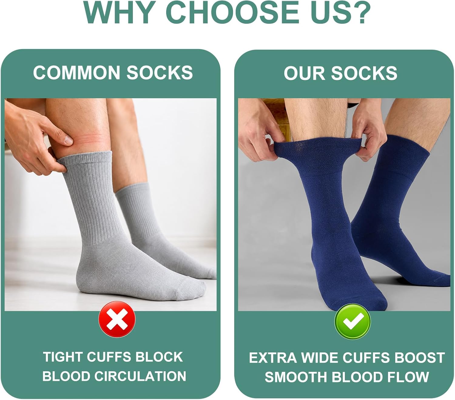 Detalle de SockWaddles Diabetic Socks for Men & Women, 6 Pairs – Soft Top, Seamless Toe, Loose Fit (Multicolor, UK Size 9–11)