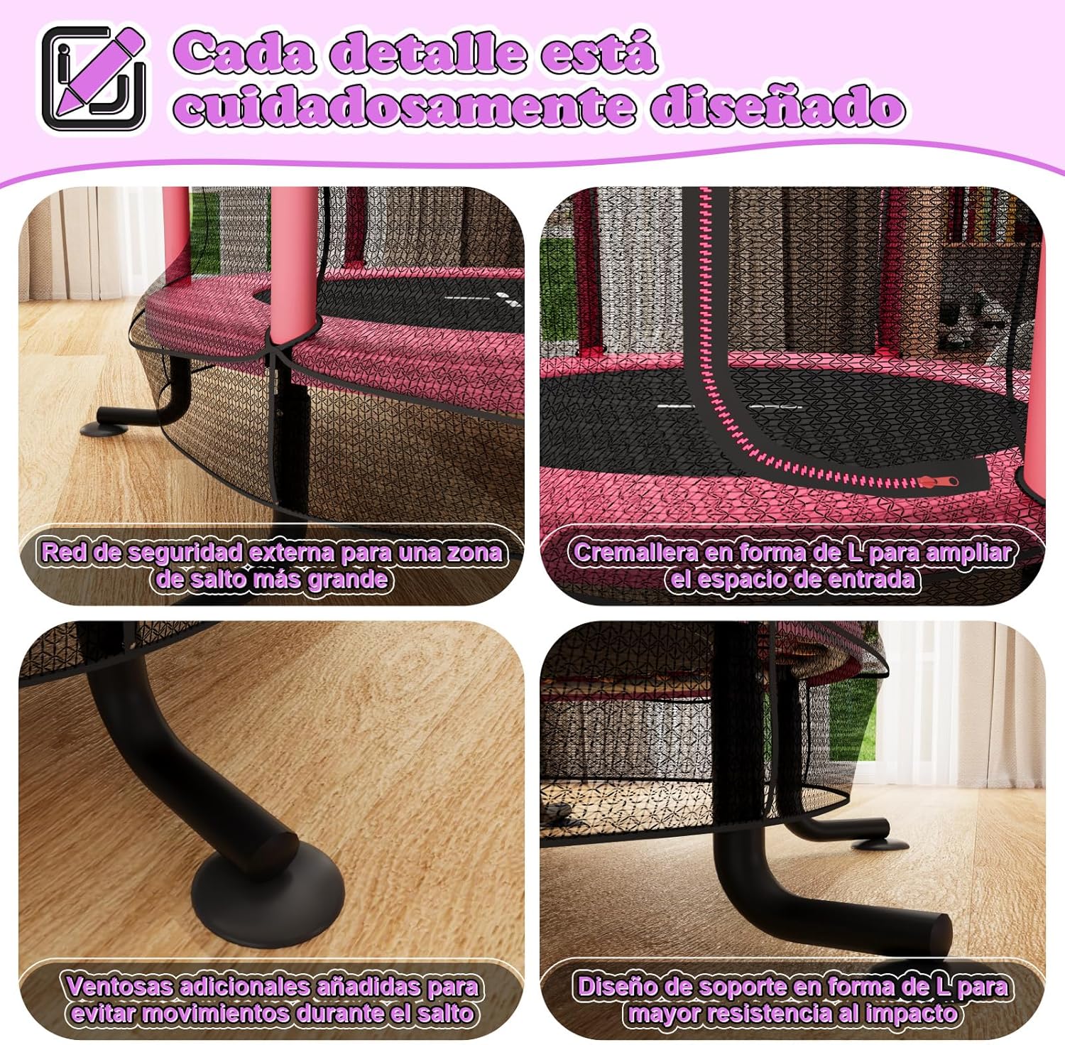 Thumbnail 5 de JUMMICO Trampolín 145 cm con red seguridad