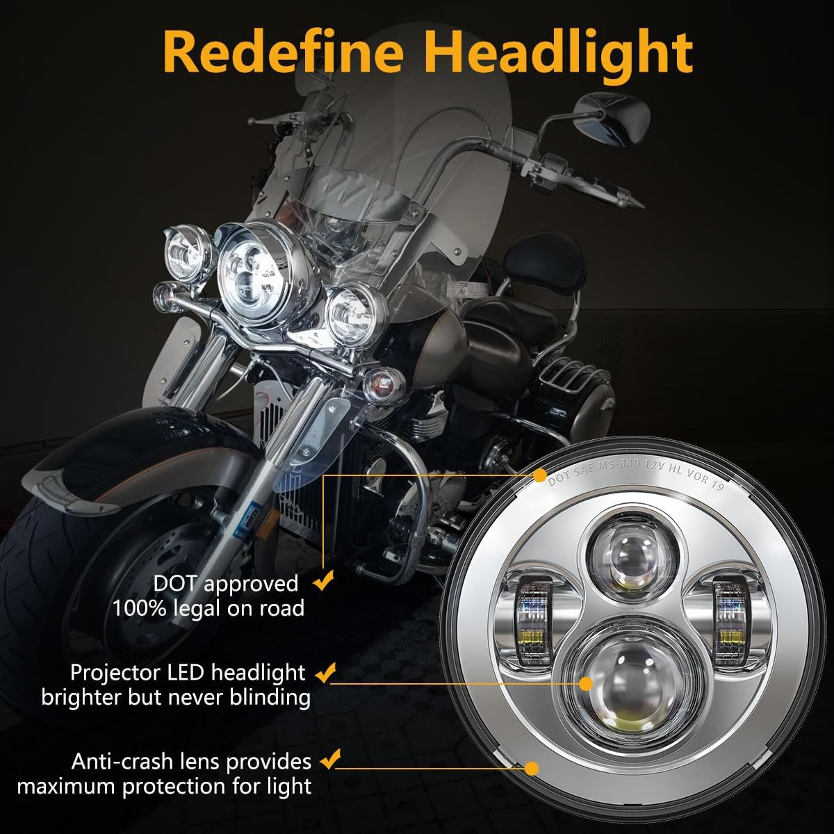 Detalle 2 de TRUCKMALL 7 inch LED Headlight 4000lms
