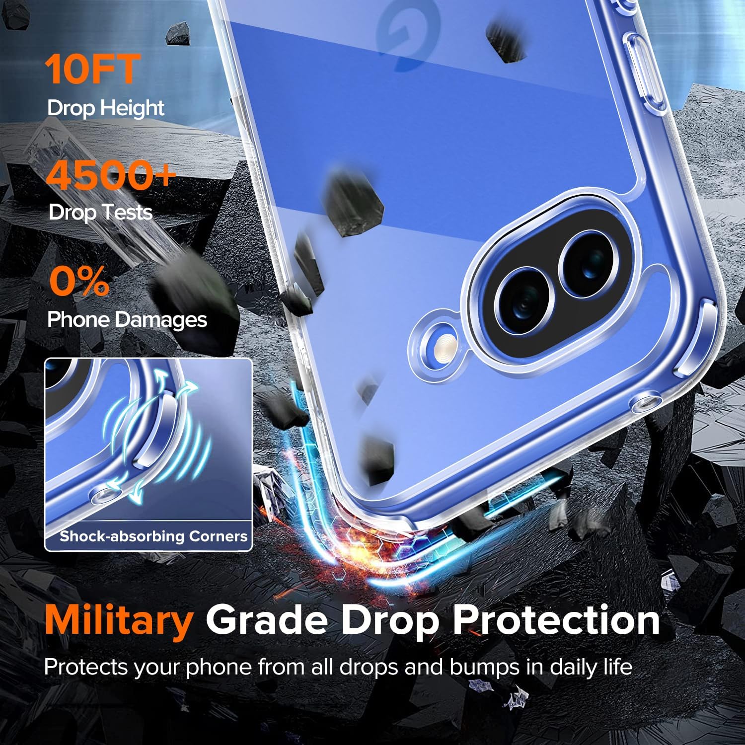 Thumbnail 3 de ivoler Google Pixel 10a Phone Case with 2 Pieces Tempered Glass – Military-Grade Protection, Clear