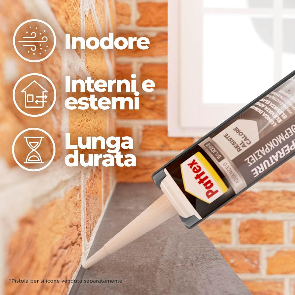 Thumbnail 2 de Pattex Barbecue e Caminetti silicone alta temperatura 280 ml
