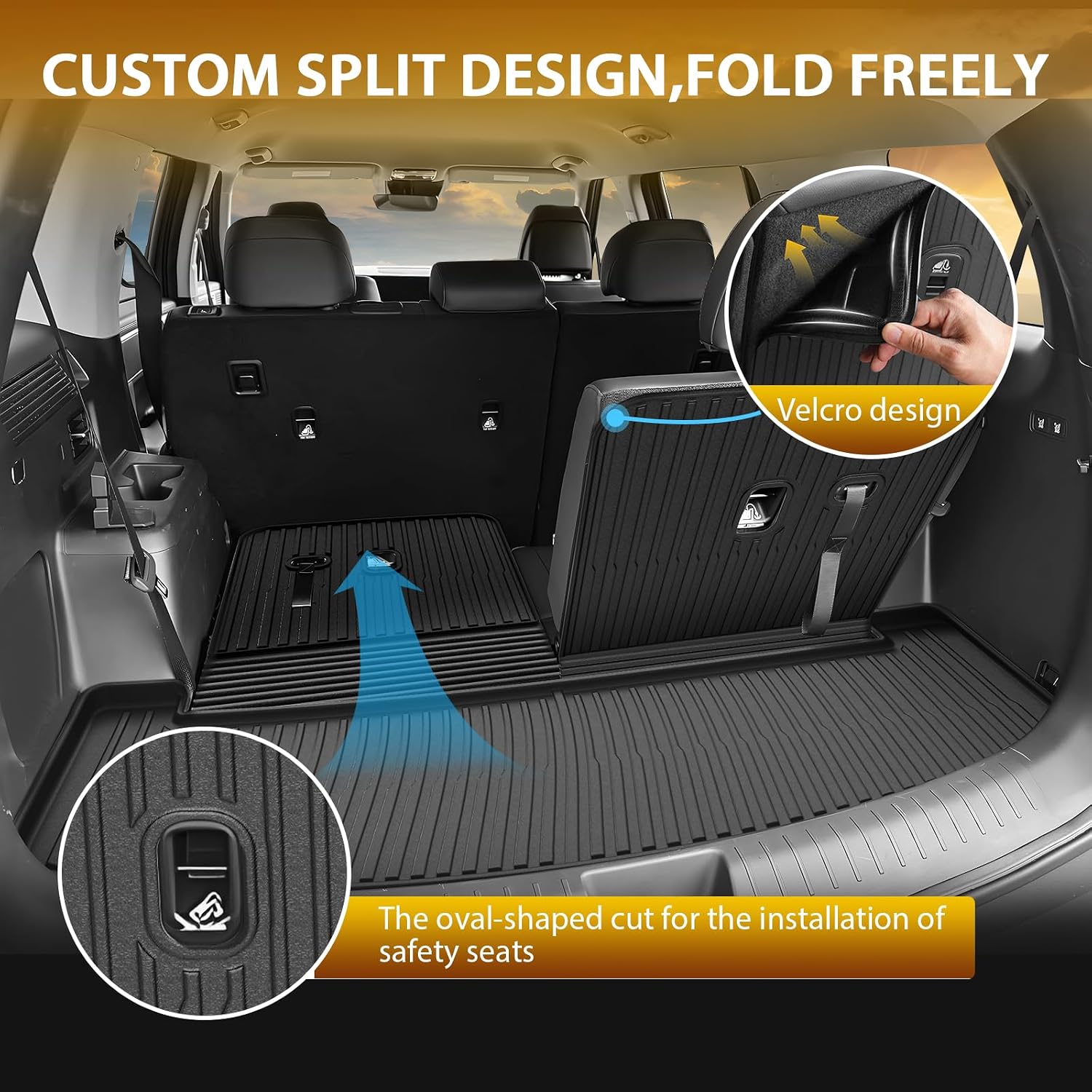 Thumbnail 1 de Powerty Floor Mats for Hyundai Santa Fe 6/7 Seats (2024–2026) with Cargo and Backrest Protection