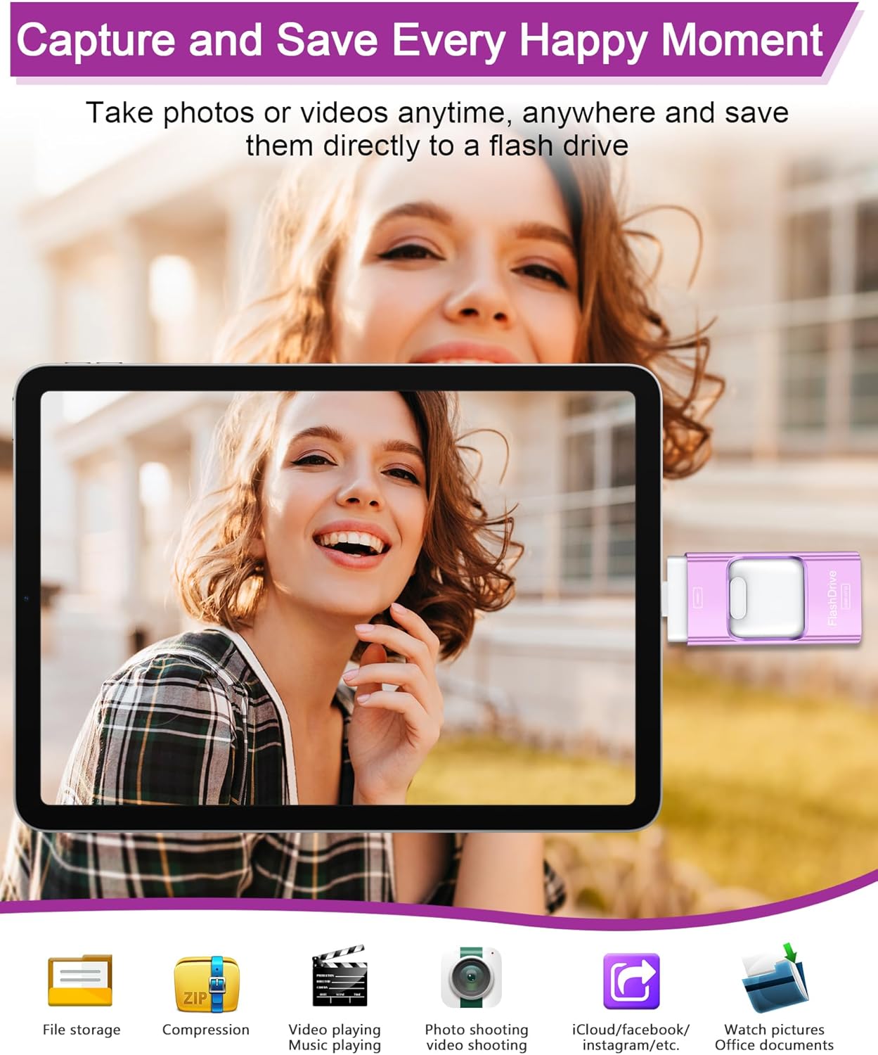 Thumbnail 6 de ZARMST USB Stick 256GB: 4-in-1 Slim Drive for Phones, Tablets and PCs