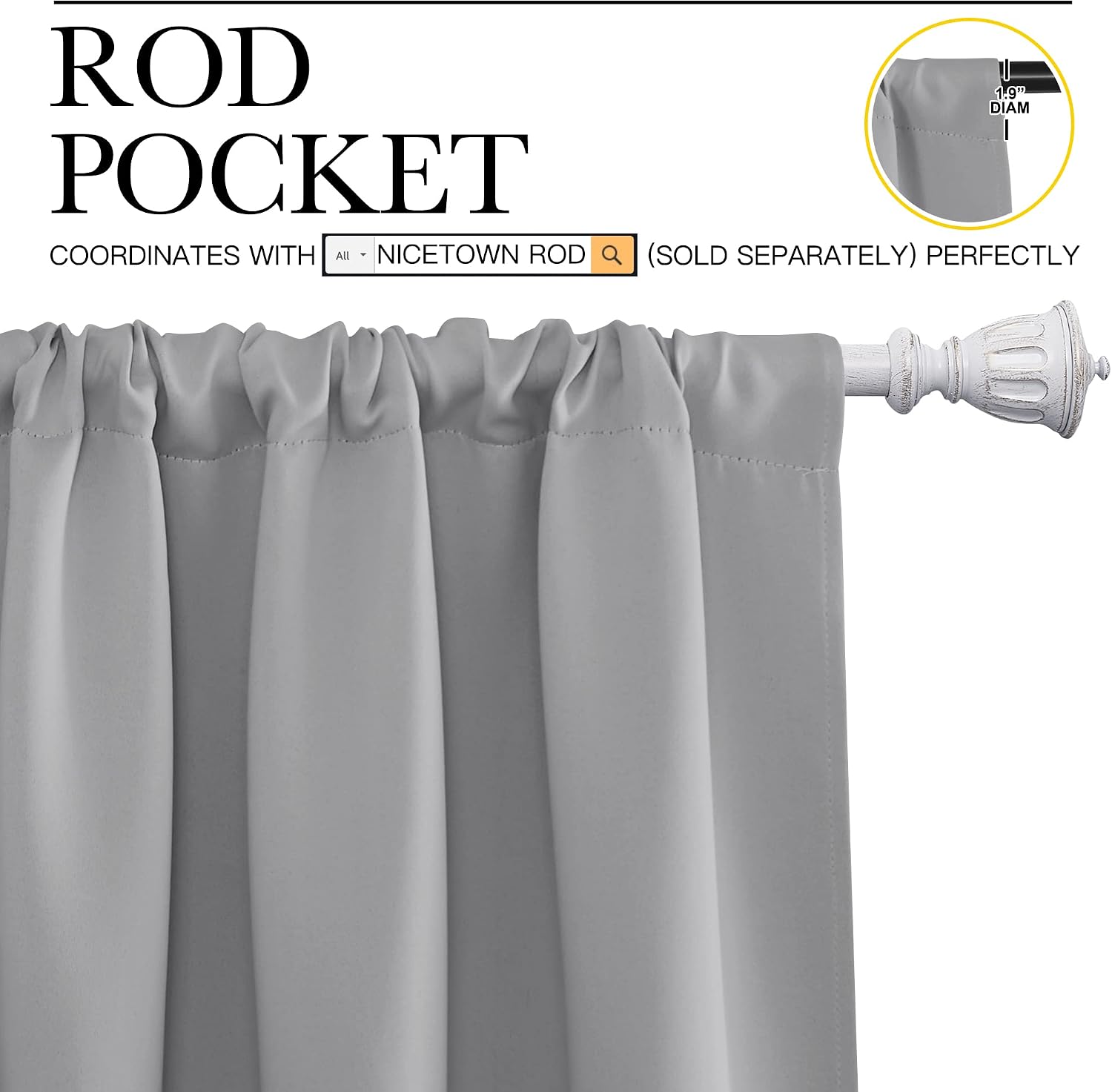 Thumbnail 2 de NICETOWN Blackout Curtain Panels, 84-Inch