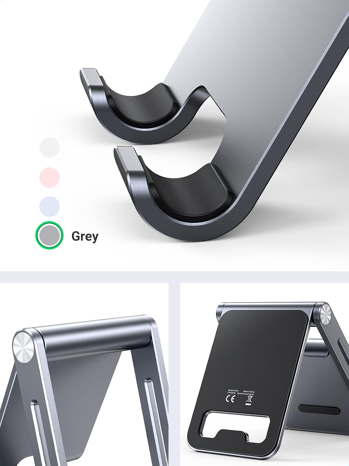 Thumbnail 3 de UGREEN opvouwbare aluminium telefoonhouder, verstelbaar en grijs