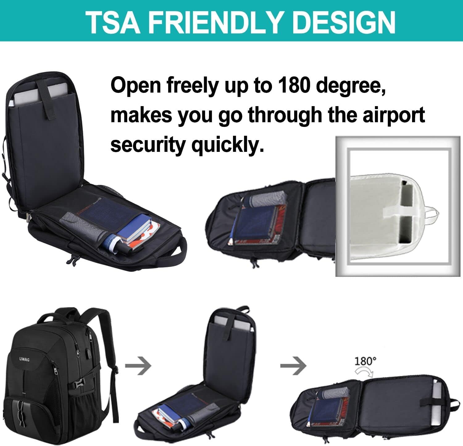 Detalle 2 de 18.4 inch 55L Laptop Backpack with USB