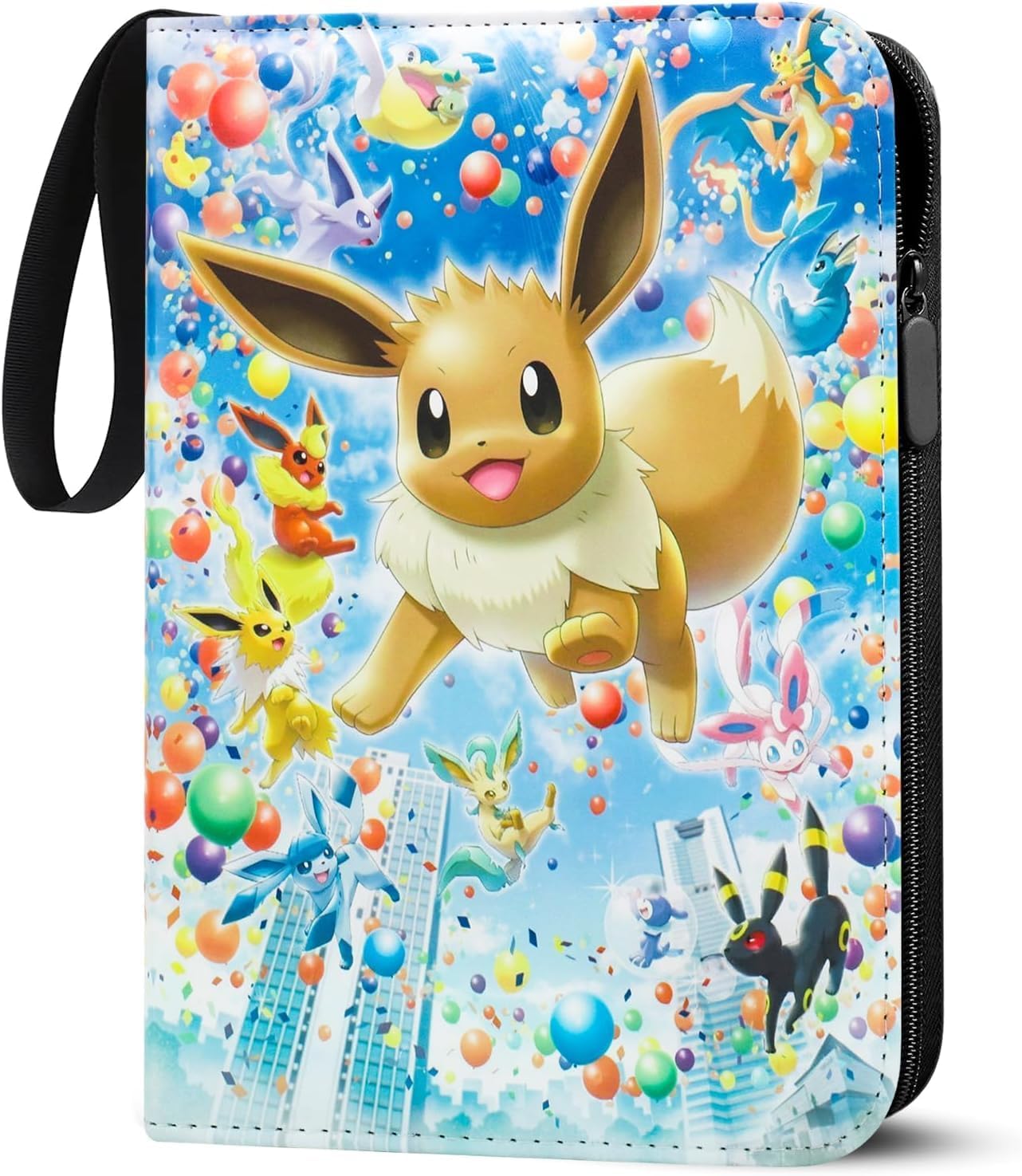 Thumbnail 6 de GCMUUP Sammelkarten-Album für Pokémon-Karten mit 4 Taschen, Kapazität für 400 Karten, PU-Leder, wasserdicht & Reißverschluss