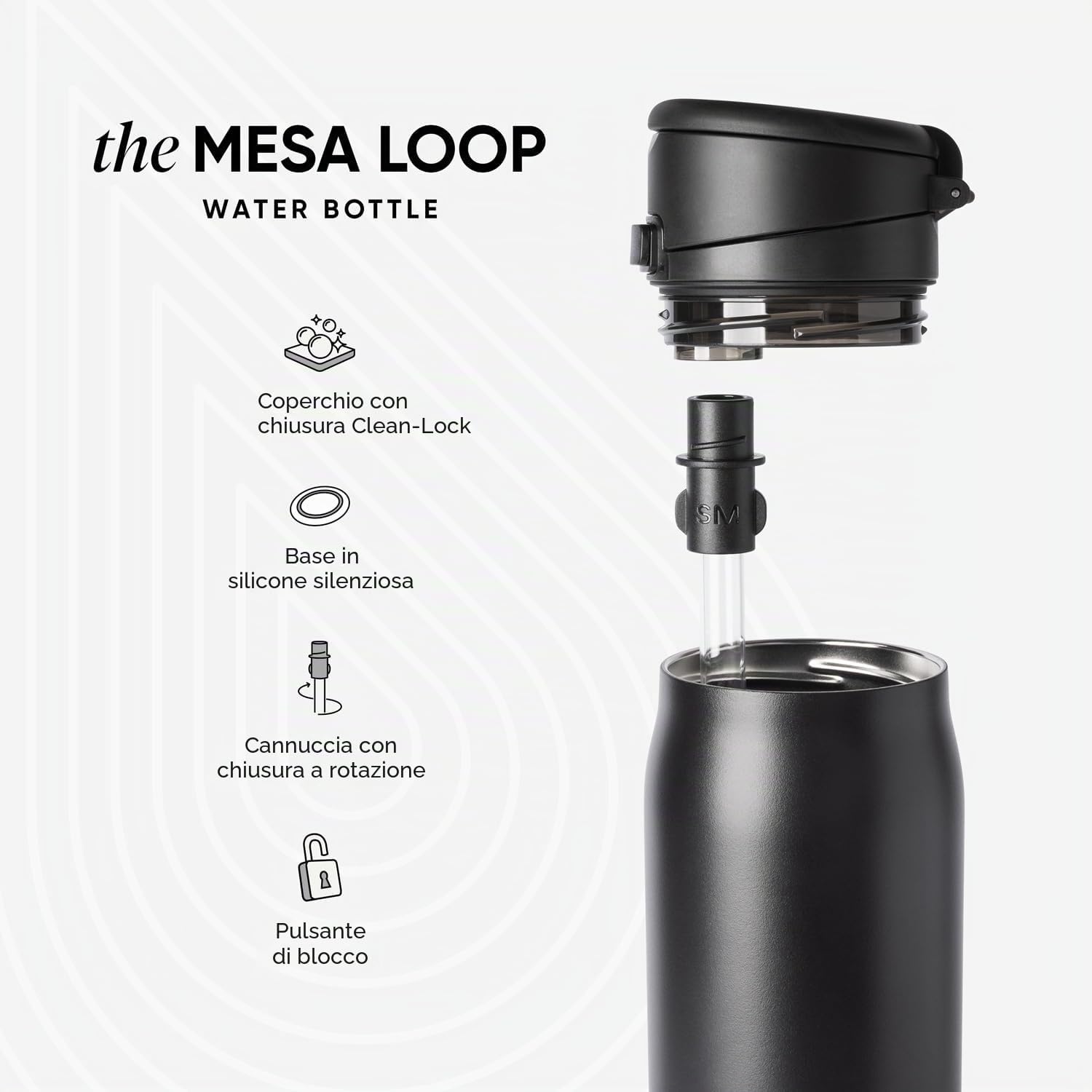 Detalle de Borraccia Simple Modern Mesa Loop con cannuccia – 890 ml, Deep Dune