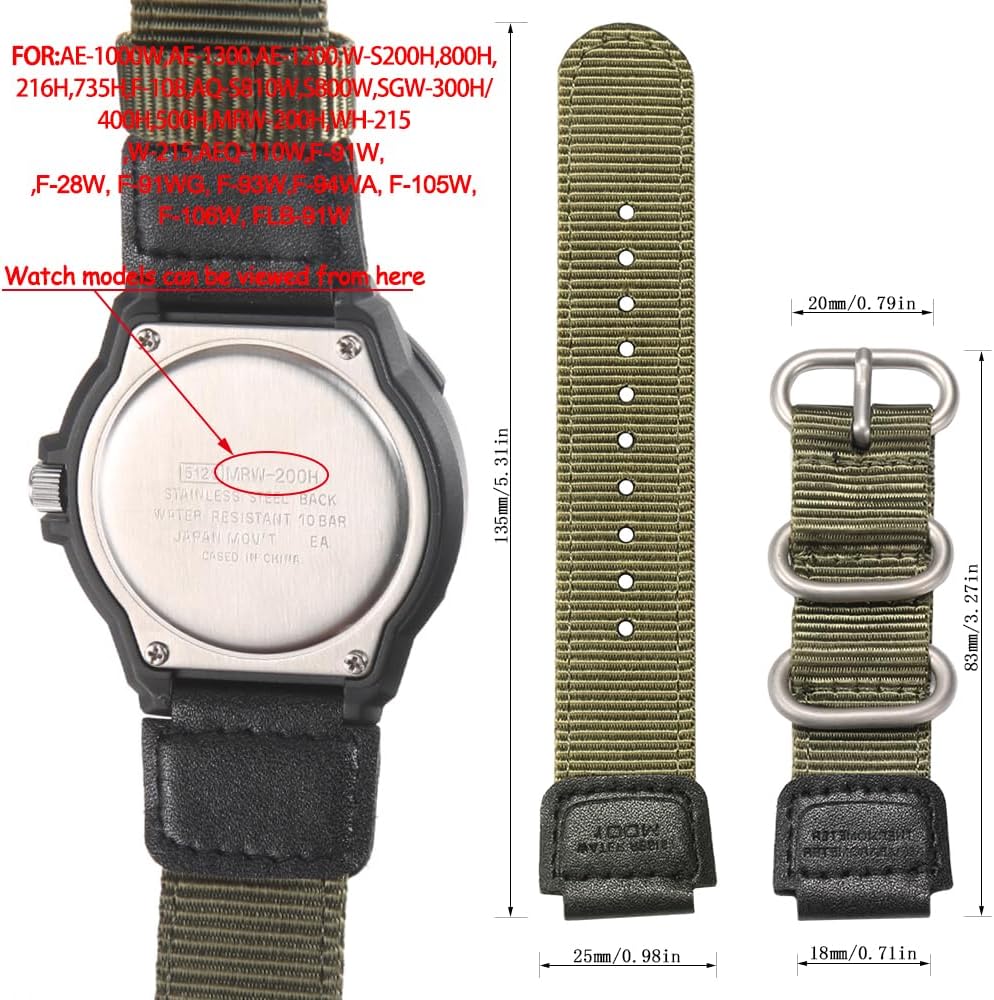 Thumbnail 1 de XBHSW Nylon Armband Casio 18 mm