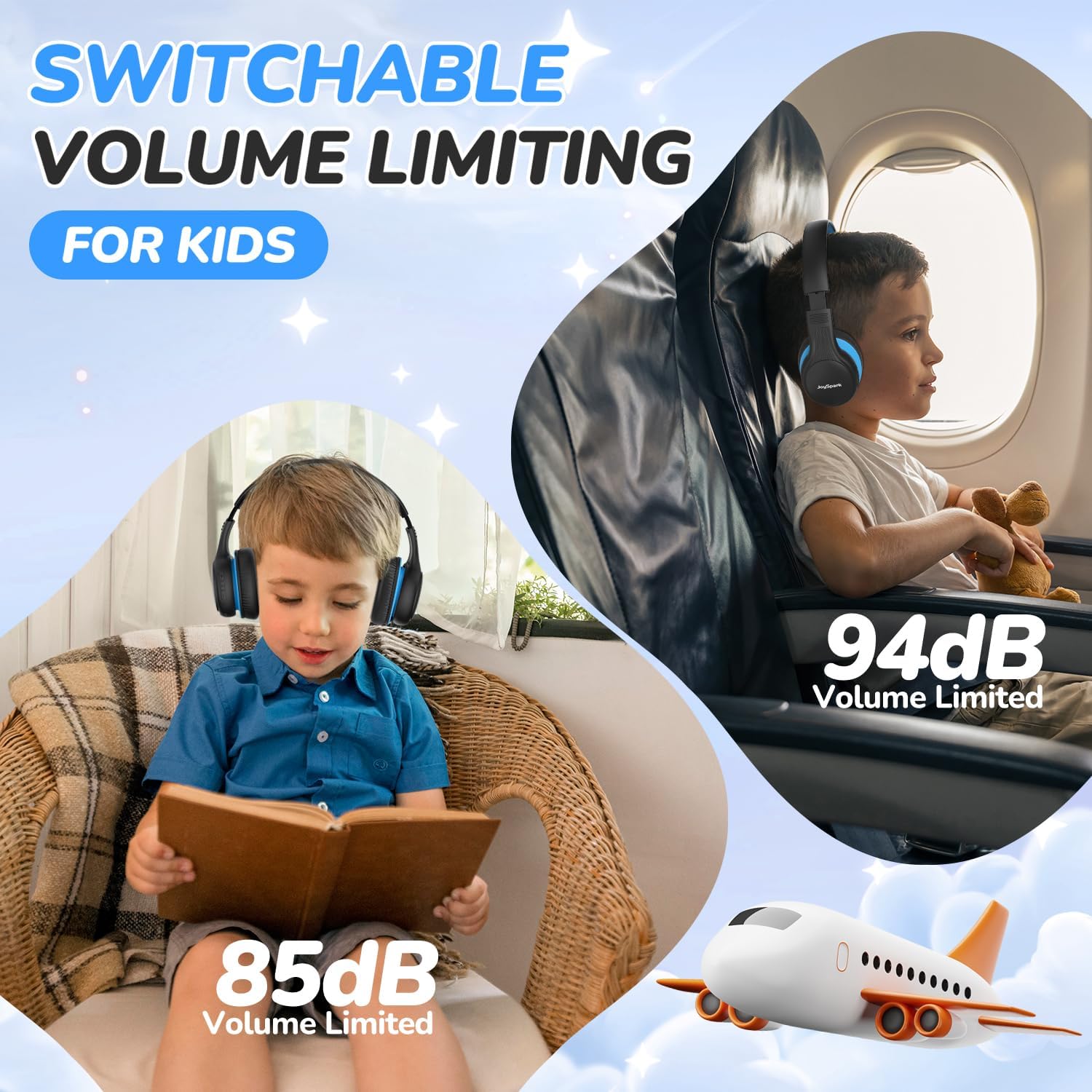Detalle 2 de JoySpark Kids Bluetooth Headphones 60 Hours