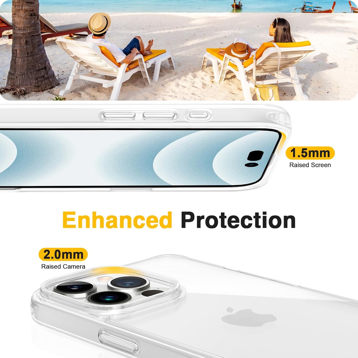 Thumbnail 3 de GOODVISH Handykette für iPhone 16 Pro Hülle mit Band – Transparentes Case mit Kordel (6.3")